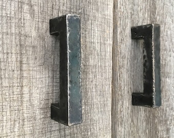Kitchen Cabinet Pulls, Rustic Handcrafted Drawer Handle, Black Custom Kitchen Cabinet Hardware, Drawer Pull, Custom Size Cabinet Handles