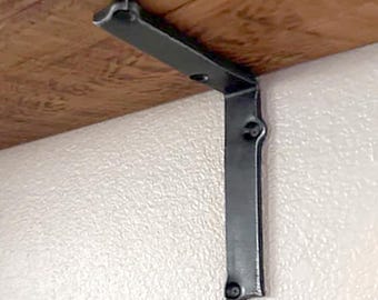Heavy Duty L Shelf Brackets: Hand Forged Farmhouse Rustic Steel Corbel, Hand Forged Iron Shelf Brackets, Countertop Support