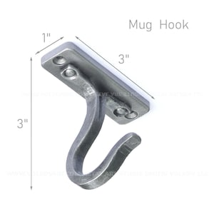 Cup / Mug Hook Holder Metal / Hand Forged Kitchen Hook / Shelf hook / Cup Hanging Rack / Coffee Cup Hook Holder Rack / Pot Hook / Bag Hook