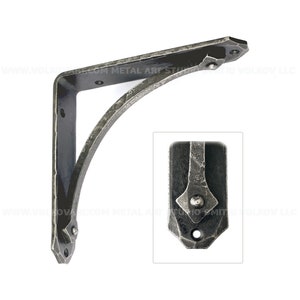 Metal Shelf Bracket Gothic Style. Decorative Wrought Iron Hand Forged Black Blacksmith Shelf Corbel. Mantel Bracket. Countertop support.