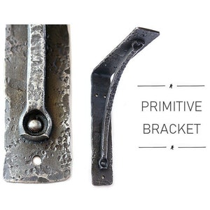 Primitive Shelf Bracket - Custom Metal Hand Forged  Steel Shelf Corbel, Rustic Bracket, Countertop Support, Decorative Kitchen Shelving.