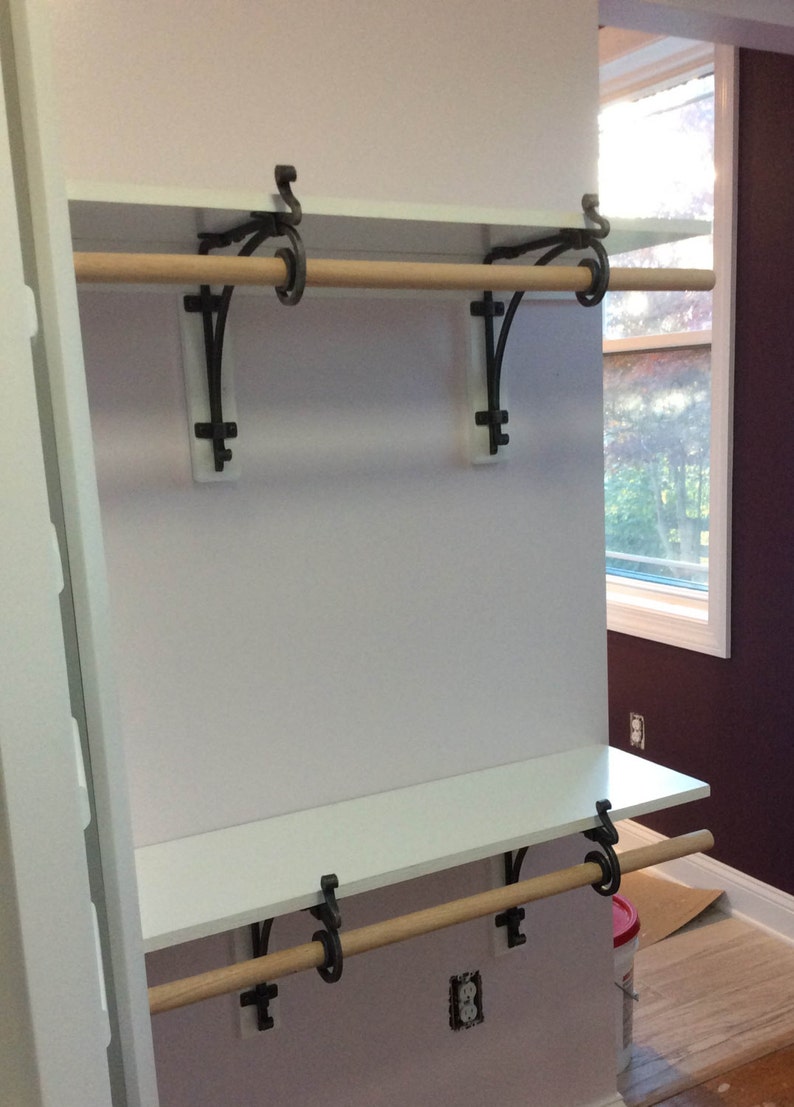 Shelf closet bracket with rod metal iron hand shelf Etsy