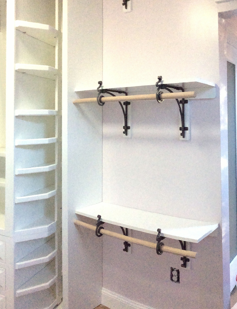 Closet Rod Shelf Bracket PAIR / Closet Shelf Rod Etsy