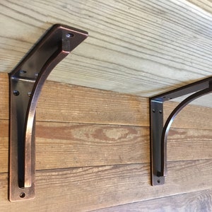 Hand Forged Shelf Bracket: Rustic Farmhouse Metal Corbel, Oil Rubbed Bronze