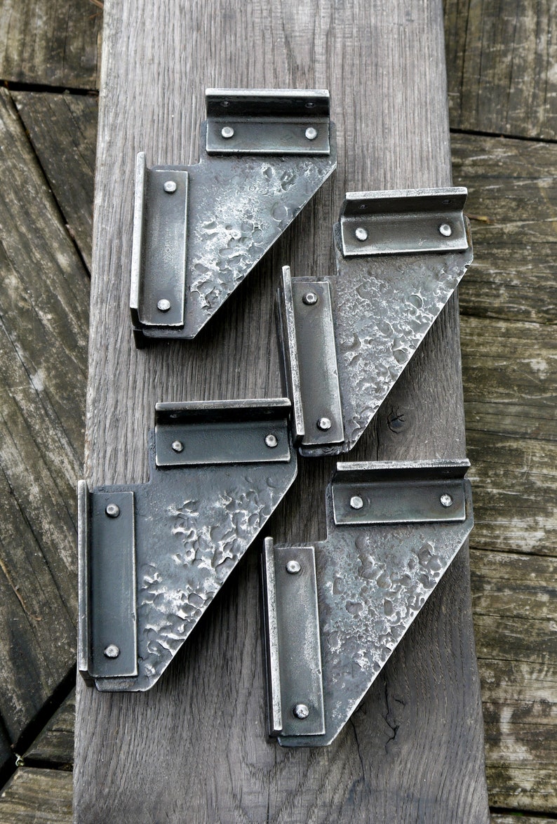 Heavy duty rustic hand metal iron shelf brackets Etsy