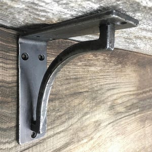 Shelf Brackets Iron Hand Forged 1.5" Wide, Blacksmith Farmhouse Rustic Mantel Corbel, Steel Countertop Support, Custom Size Kitchen Brackets