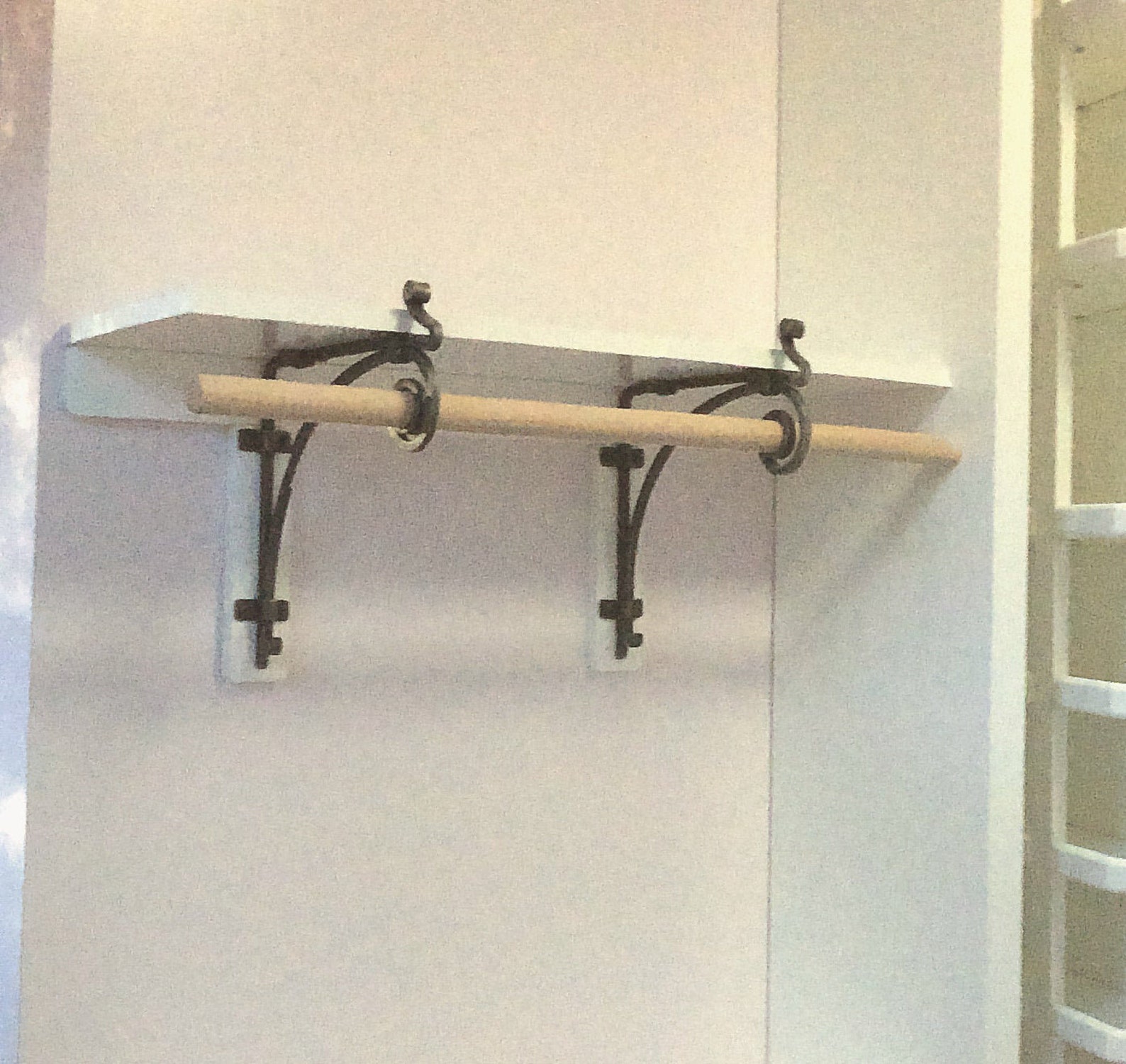 Shelf closet bracket with rod metal iron hand shelf Etsy