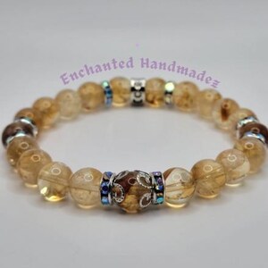 Citrien armband | Gele edelsteenarmband | Armband met kristallen kralen | Edelsteensieraden | Stapelarmband | Helende armband