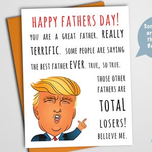 Grappige Trump Fathers Day Card | Grappige troefkaart | Vaderdagkaart voor echtgenoot | Fijne Vaderdagkaart | Afdrukbare Vaderdagkaart