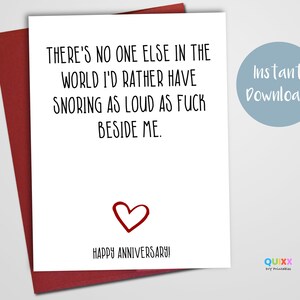 Funny Anniversary Card | Card for Boyfriend | Card for Husband | Card for Girlfriend | Card for Wife | Printable Anniversary Card