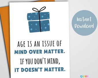 Funny Birthday Card | 60th Birthday Card | 50th Birthday Card | 40th Birthday Card | Instant Download | Printable Birthday Card