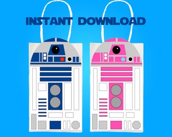 Bolsa de recuerdos imprimible de Star Wars R2-D2 (PDF)