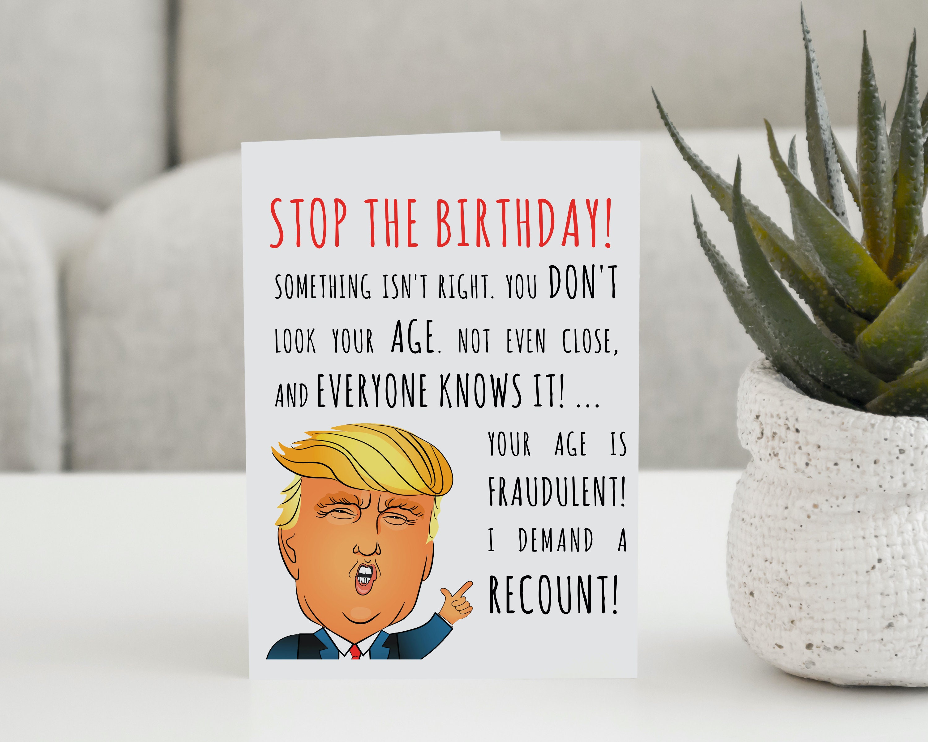 Funny Trump Card Funny Trump Birthday Card Funny Trump | Etsy