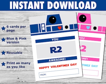 Kids Valentine Cards | Star Wars Valentines | R2D2