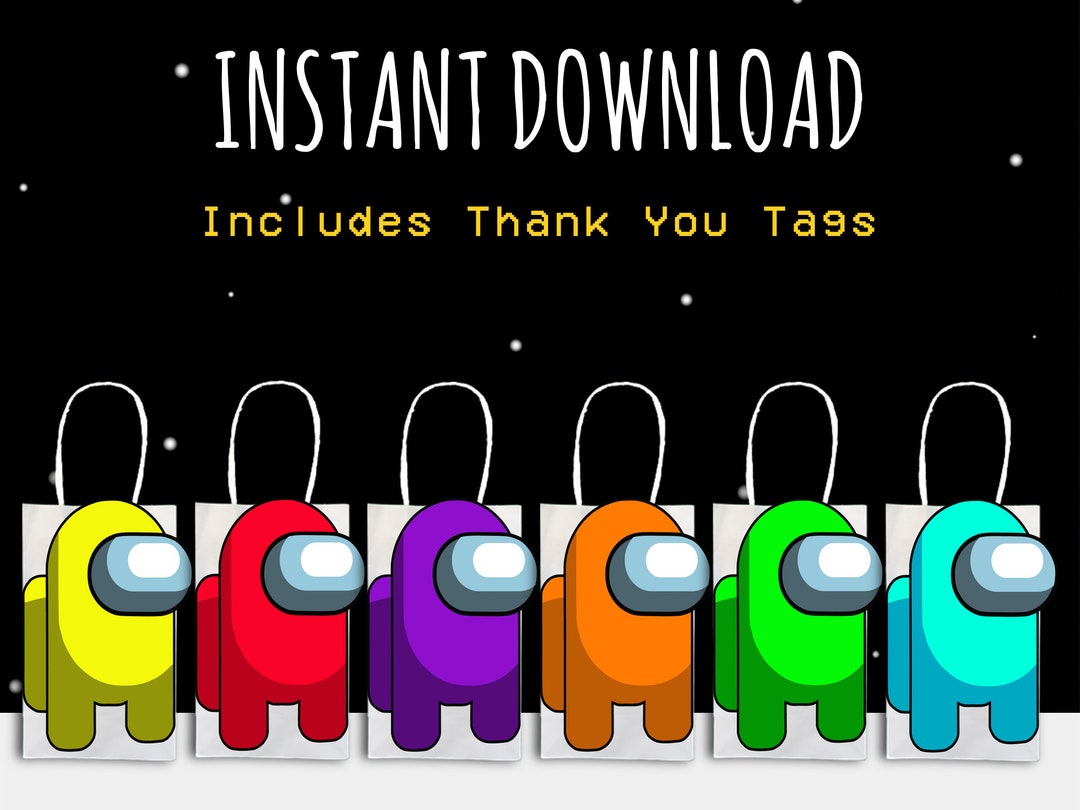 Among Us Party Favor Bag Printables, Birthday Goodie Bag (digital ...