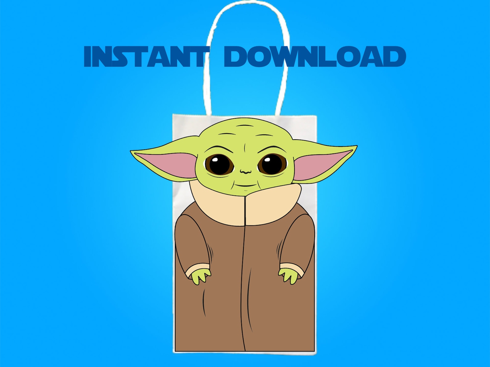 Star Wars Baby Yoda Party Favor Bag Printable Star Wars Etsy