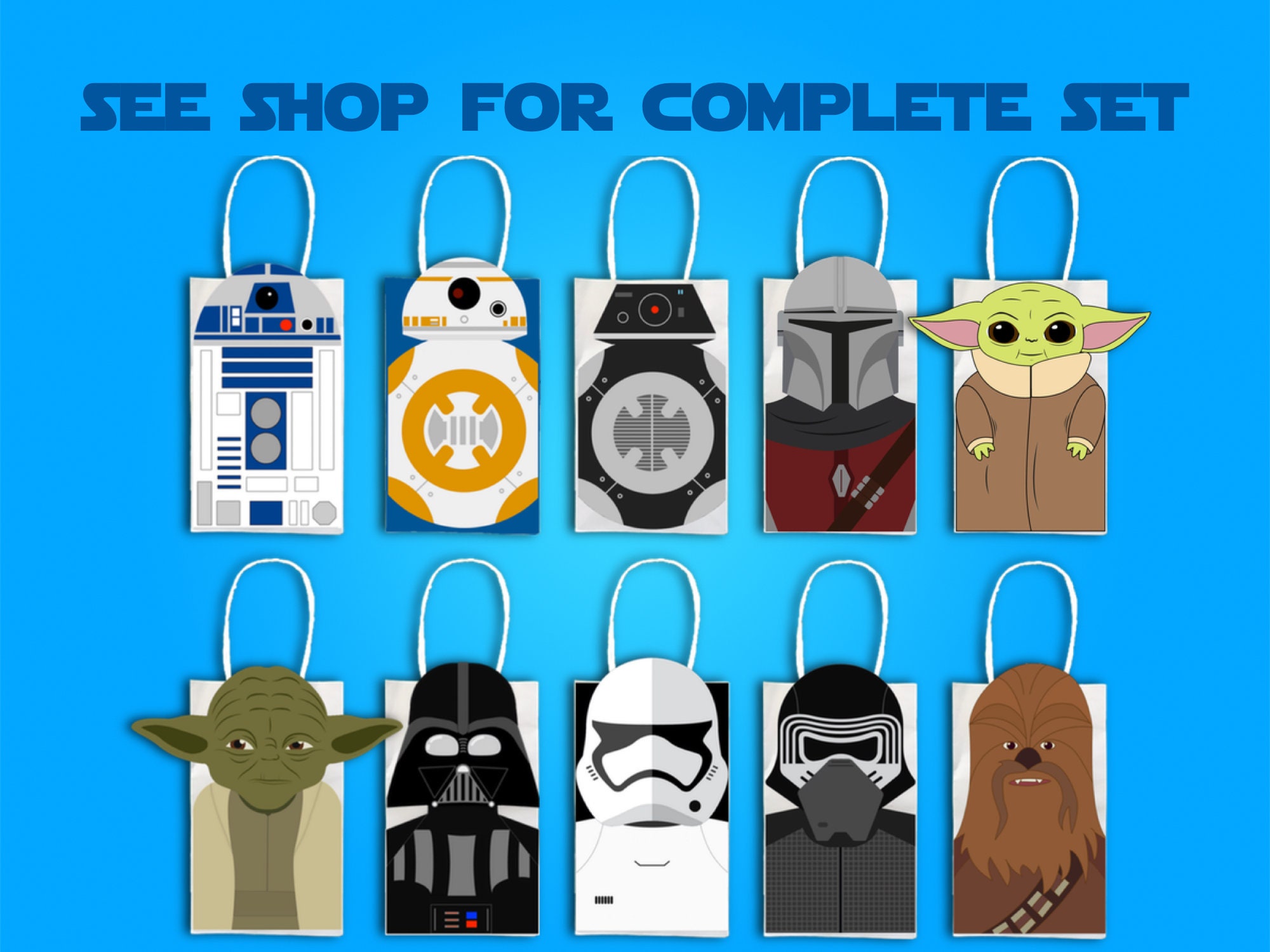 Star Wars Baby Yoda Party Favor Bag Printable Star Wars Etsy