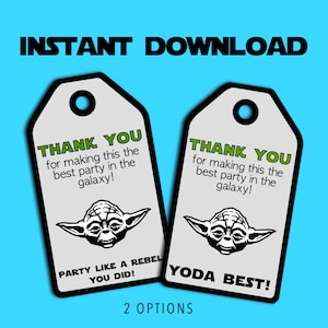 Star Wars Gift Tag, Star Wars Party Favor, Thank You Tag, Gift Tag, Star Wars Birthday Party
