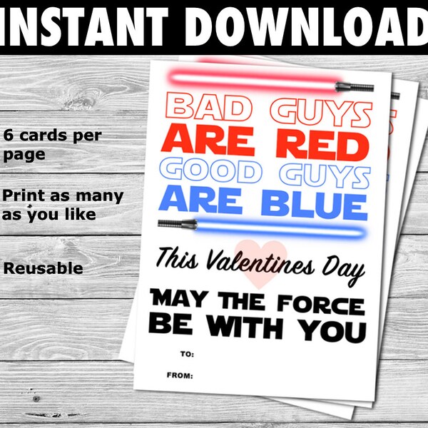 Star Wars Valentines Cards: Kids Valentine Poem (PDF Printable)