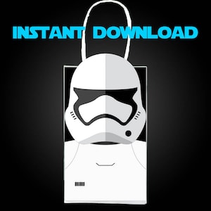 Star Wars Stormtrooper Party Favor Bag Printable, Star Wars Birthday Party Goodie Bag, Star Wars Party Supplies, Star Wars Party Favor