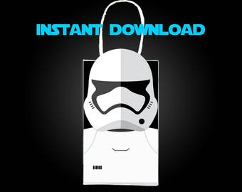 Star Wars Stormtrooper Party Favor Bag Printable, Star Wars Birthday Party Goodie Bag, Star Wars Party Supplies, Star Wars Party Favor