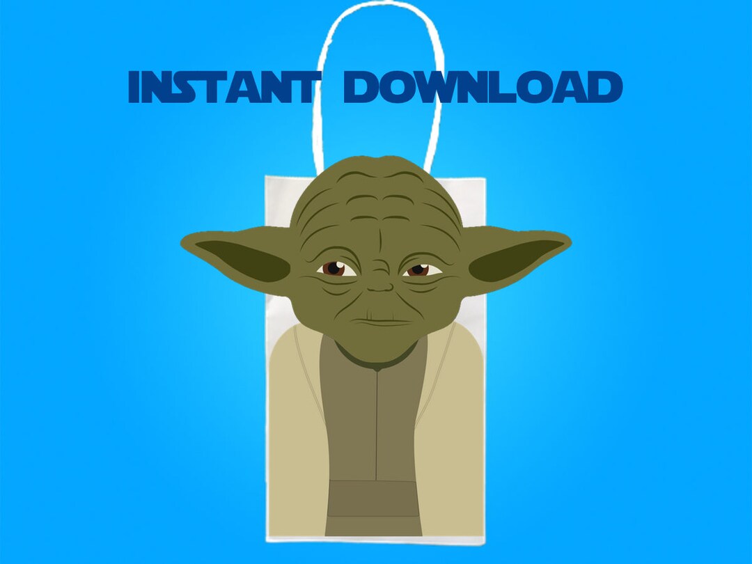 Star Wars Yoda Party Favor Bag Printable, Star Wars Birthday Party ...