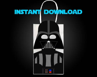 Bolsa imprimible de recuerdos de Darth Vader, bolsa de Star Wars (PDF)
