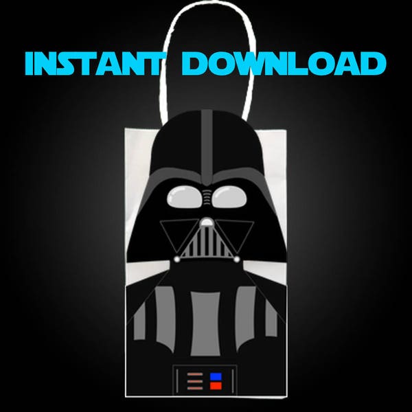 Star Wars Darth Vader Party Favor Bag Printable, Star Wars Birthday Party Goodie Bag, Star Wars Party Supplies, Star Wars Party Favor