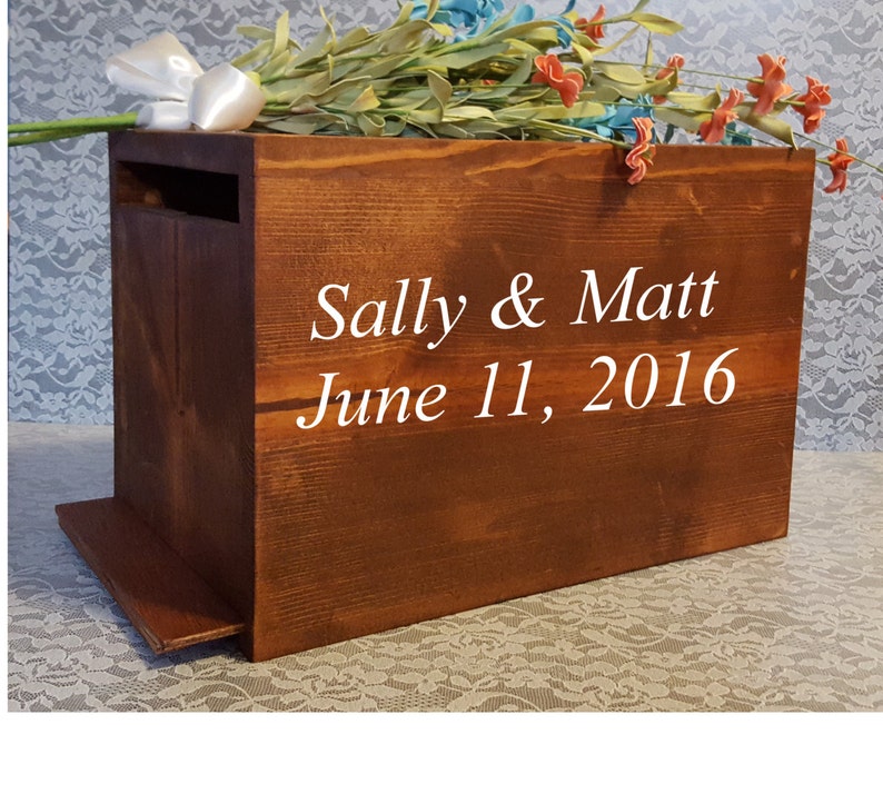 Unique Wedding Card Box Rustic Card Box Wood Card Box Money Etsy
