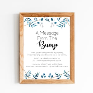 Message from the Bump Sign, Baby Shower Sign, Printable, Instant Download, Gender Neutral, Gold, Baby Shower Decor, Printable Sign,