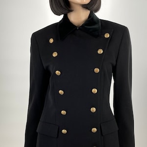Stunning Ralph Lauren Country Black Woolen Double Breasted Jacket in Military Style image 1