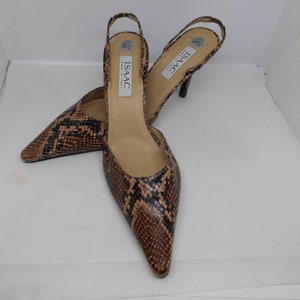Vintage Isaac Mizrahi Snakeskin, with Sling-Back, Pumps