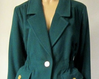 Yves Saint Laurent-Rive Gauche-Emerald Green Stylish Jacket-Paris, France