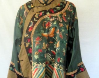 Forest Green Chinese Embroidered Jacket
