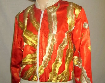 Sachi New York-Orange and Gold Embroidered Jacket