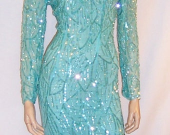 15710 Powder Sequined Chiffon Dress main image 0