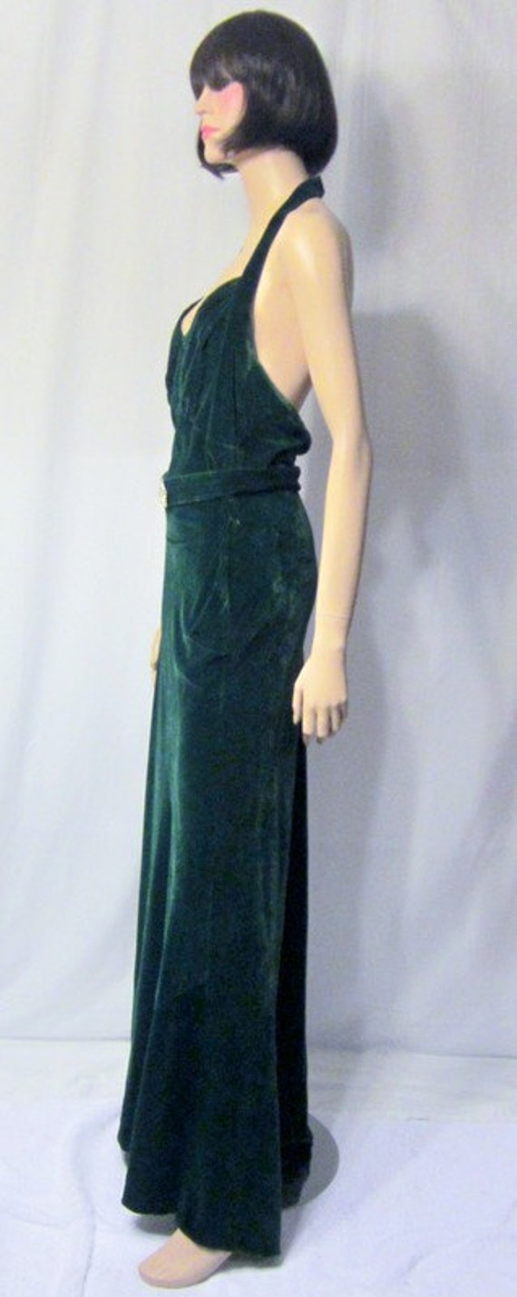 1930's Bias-Cut, Elegant and Sensuous Emerald Gre… - image 2