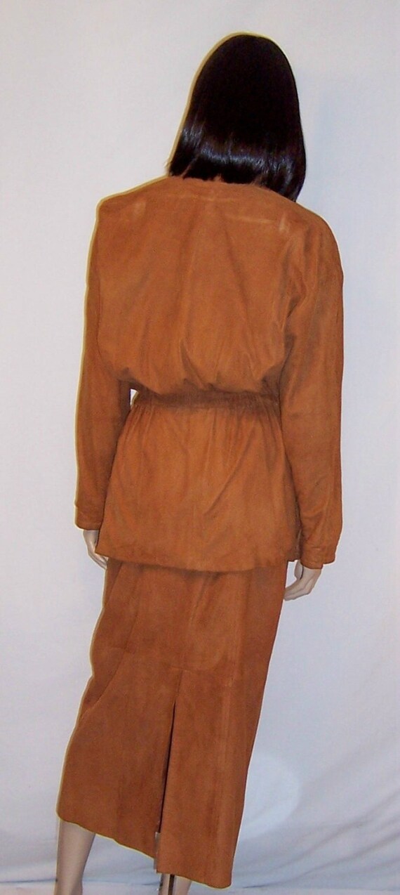 Soft Suede Ochre-Colored Women's Suit - image 3