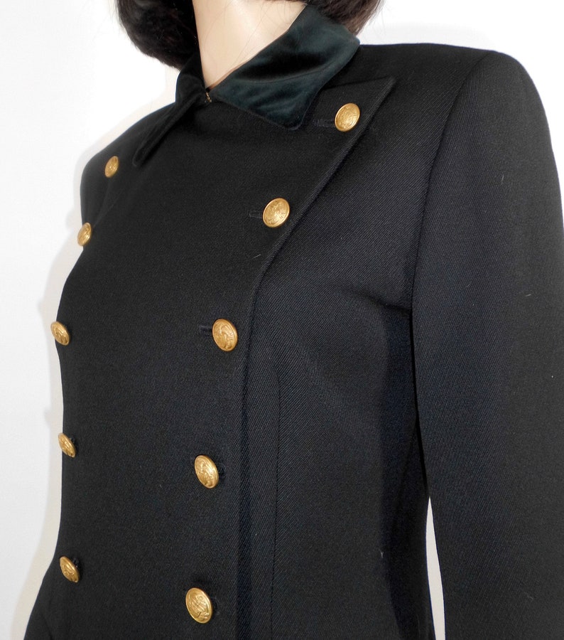 Stunning Ralph Lauren Country Black Woolen Double Breasted Jacket in Military Style image 3