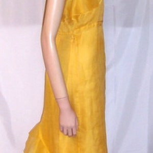 1930's Canary Yellow Organza Gown with Ruffles image 2