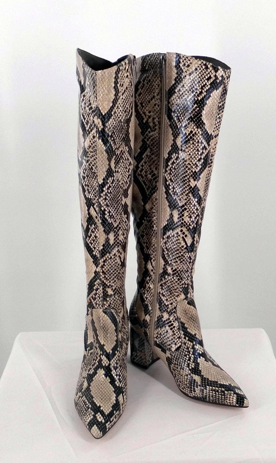 Women's Knee High Faux Snakeskin Boots by Marc Fisher | Etsy