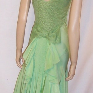 1930's Bias-cut, Pastel Green Silk Crepe Sleeveless Gown - Etsy