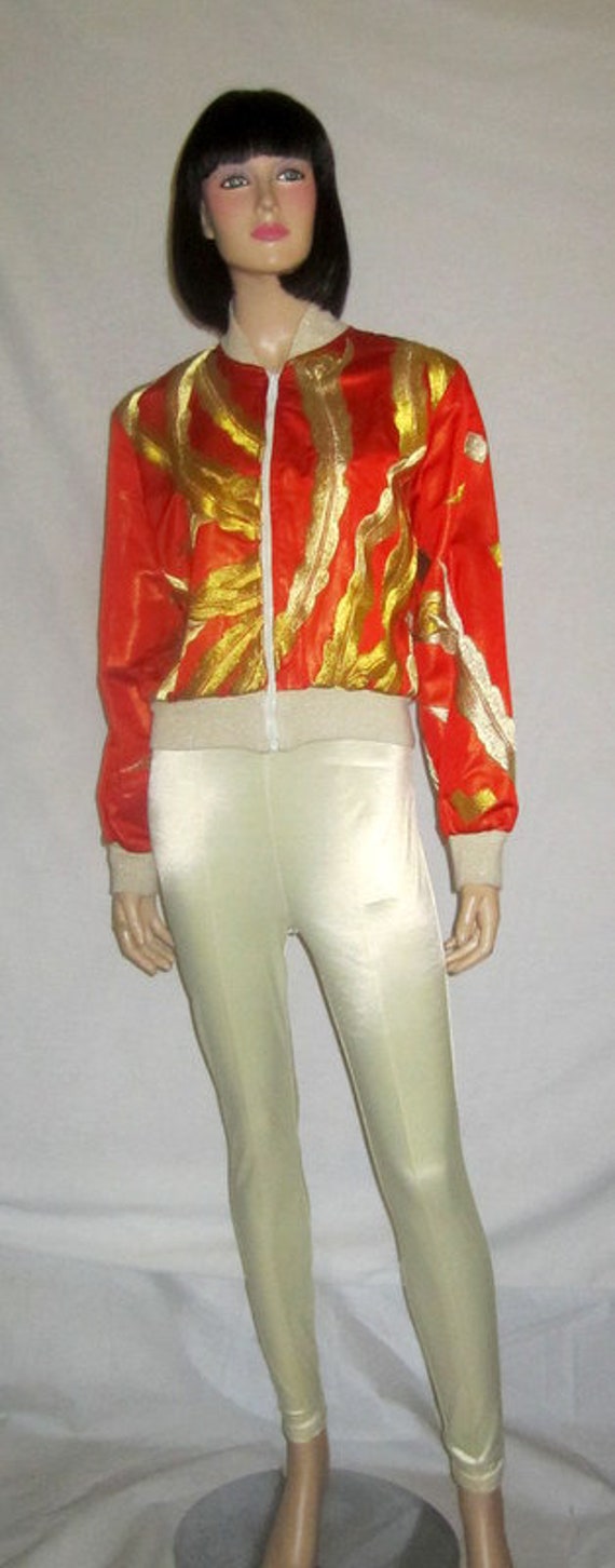 Sachi New York-Orange and Gold Embroidered Jacket - image 2