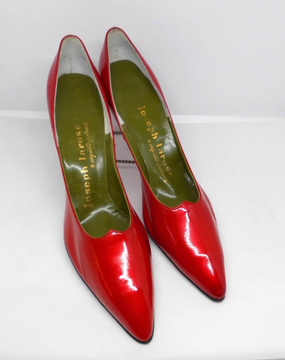 Fabulous and Flashy Pair of Cherry Red Stiletto Pu