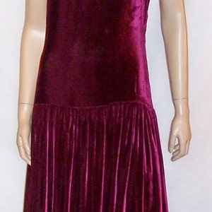 Deep Raspberry Silk Velvet Floor Length Gown image 1