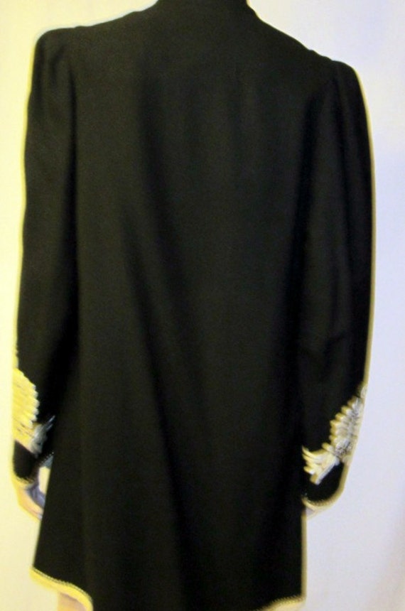 Edwardian Black and White Hand-Embroidered Jacket - image 4