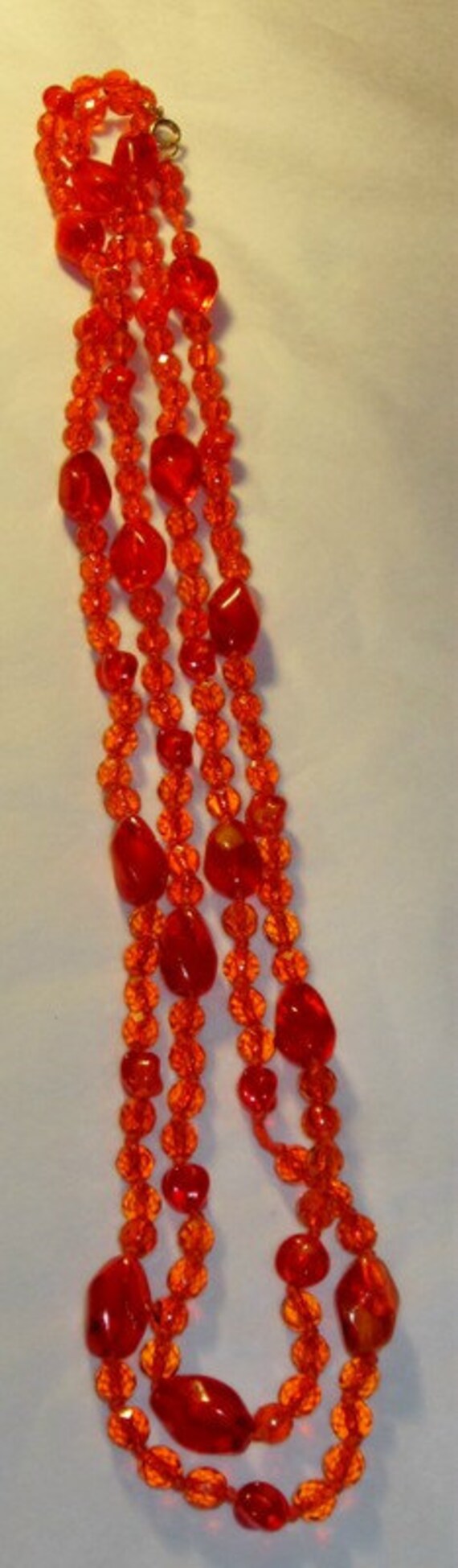 Spectacular 1920's Orange Cut Crystal and Molded … - image 2