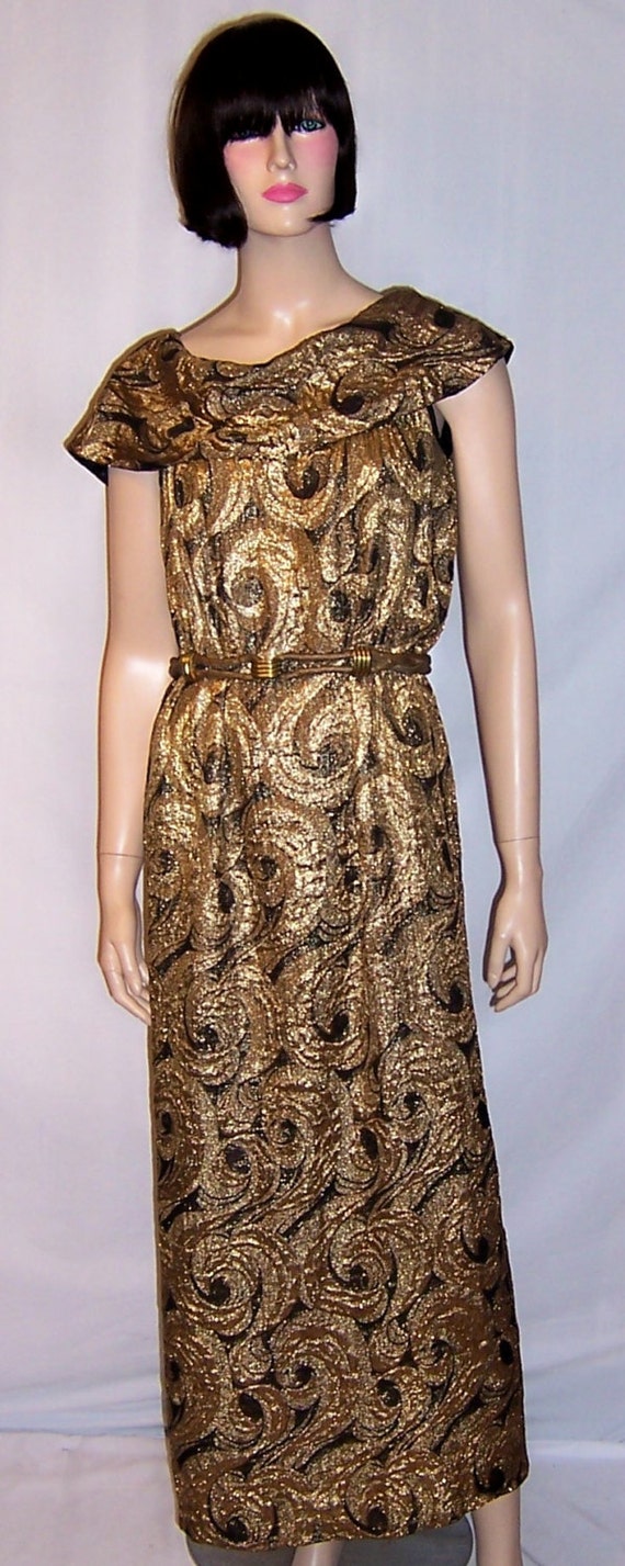 Black and Gold French Lame , Art Deco Masterpiece… - image 1