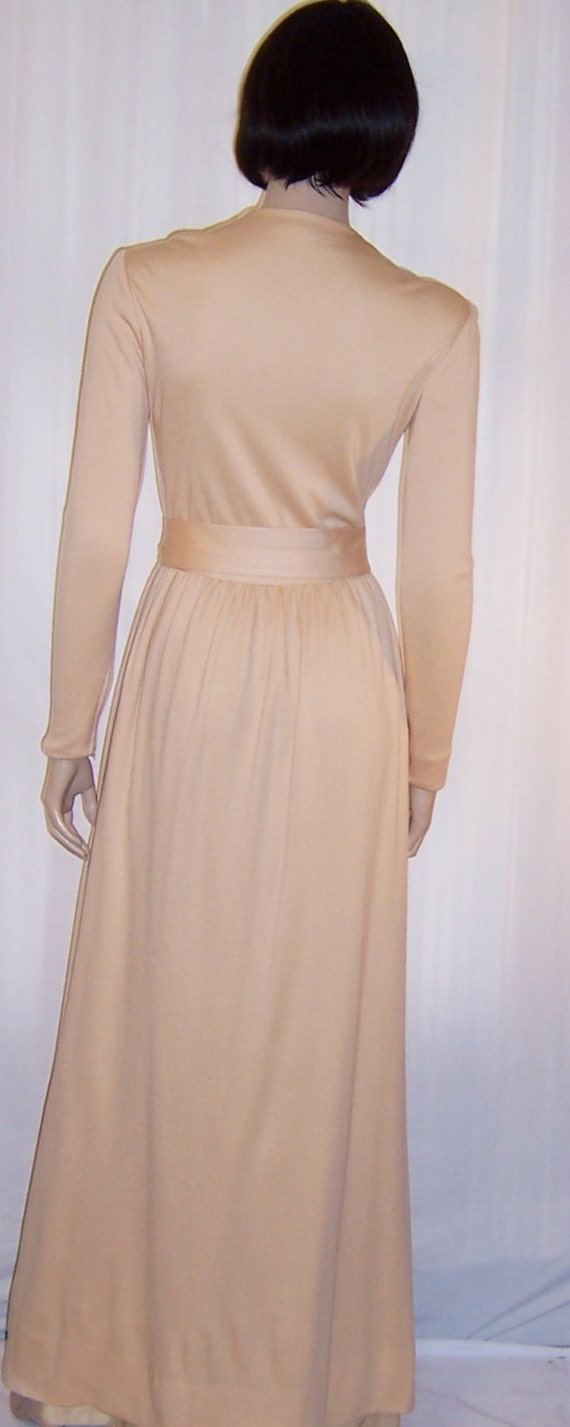 Norman Norell Peach Parfait-Colored Gown with Belt - image 3