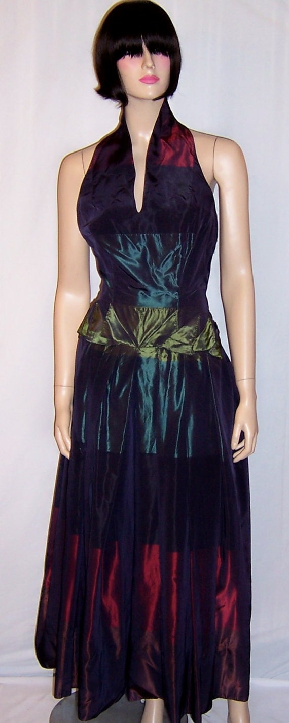 Ardause-Paris Label-Silk Taffeta Halter-Neck Gown